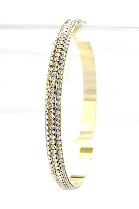 Single Row Crystal Bangle - Tigbul's Variety Fashion Shop
