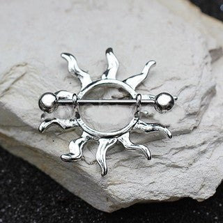 316L Stainless Steel Tribal Sun Nipple Shield - Tigbul's Variety Fashion Shop