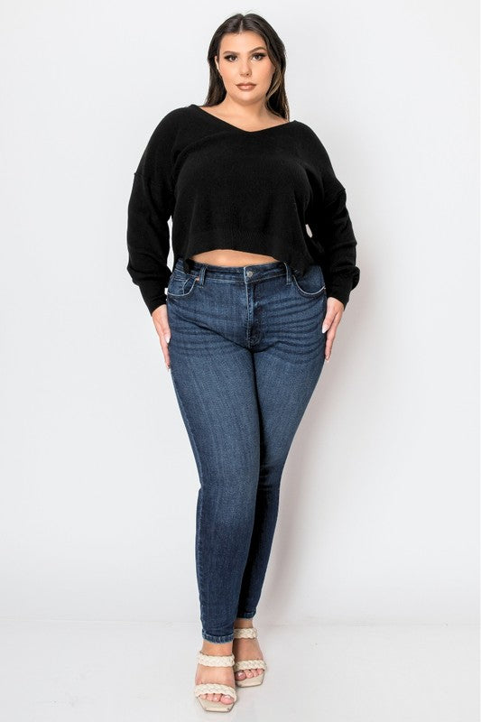CORSET PLUS SIZE SUPER SKINNY JEANS - Tigbul's Variety Fashion Shop