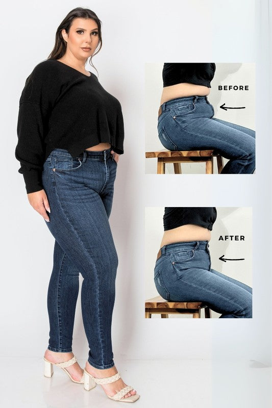 CORSET PLUS SIZE SUPER SKINNY JEANS - Tigbul's Variety Fashion Shop