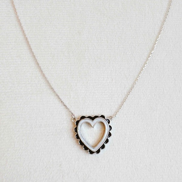 Preciously Scallop Edged Heart Necklace - Tigbul's Variety Fashion Shop
