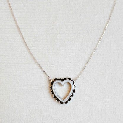 Preciously Scallop Edged Heart Necklace - Tigbul's Variety Fashion Shop