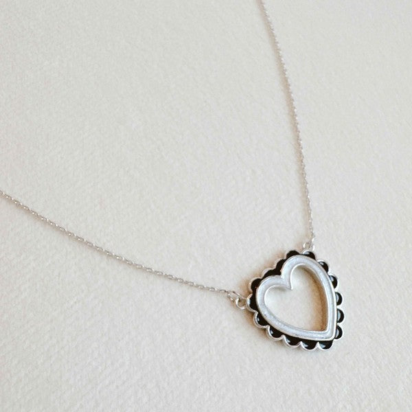 Preciously Scallop Edged Heart Necklace - Tigbul's Variety Fashion Shop