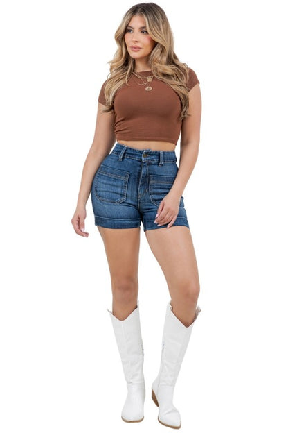 Willow Denim Short in Dark Wash - Tigbul's Variety Fashion Shop