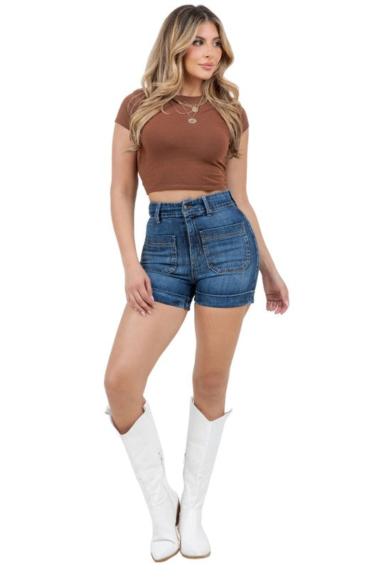 Willow Denim Short in Dark Wash - Tigbul's Variety Fashion Shop
