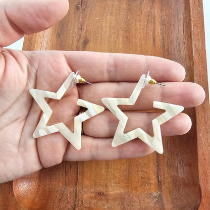 Star Hoops - Ivory - Tigbul's Variety Fashion Shop