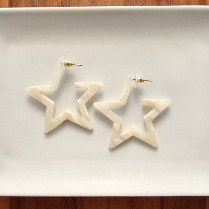 Star Hoops - Ivory - Tigbul's Variety Fashion Shop
