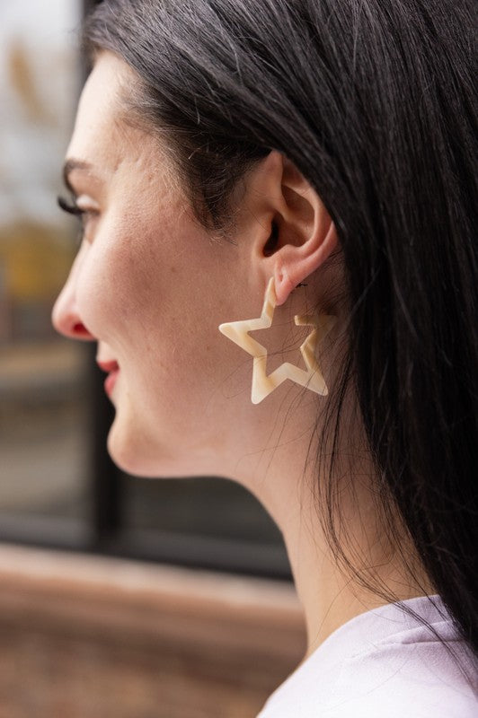 Star Hoops - Ivory - Tigbul's Variety Fashion Shop