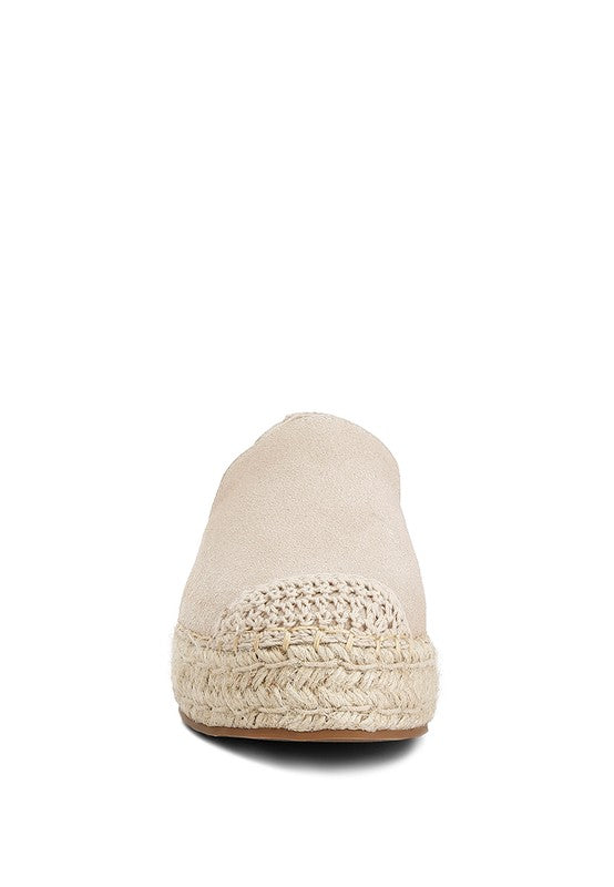 Ellerie Suede Flatform Heel Espadrilles - Tigbul's Variety Fashion Shop