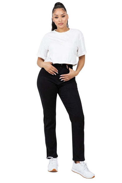 Essential High-Waisted Mom Jeans - Tigbul's Variety Fashion Shop