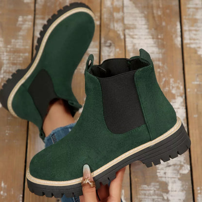 Round Toe Block Heels Boots - Tigbul's Variety Fashion Shop