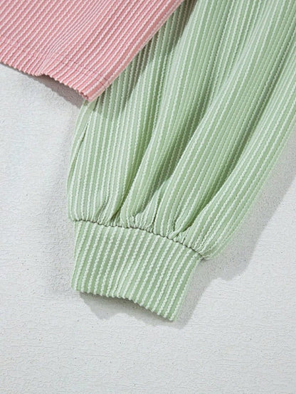 Boho Ribbed Color Block Viscose Drop Shoulder - Tigbul's Variety Fashion Shop