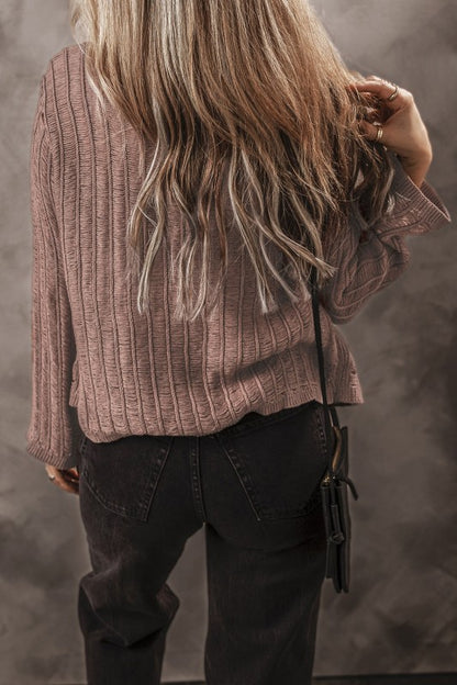 Goat Cut Out Textured Knit Buttoned Cardigan - Tigbul's Variety Fashion Shop