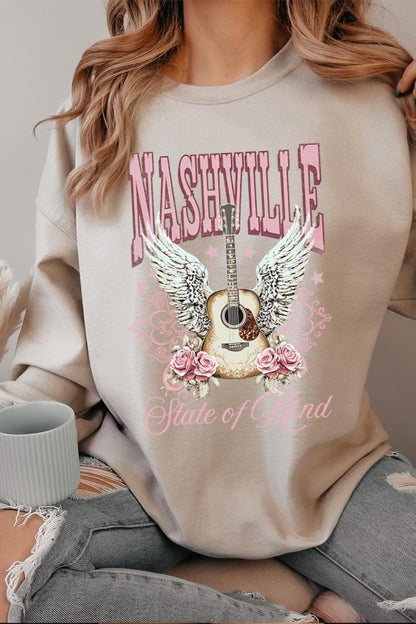 Nashville Rose Graphic Sweatshirt - Tigbul's Variety Fashion Shop