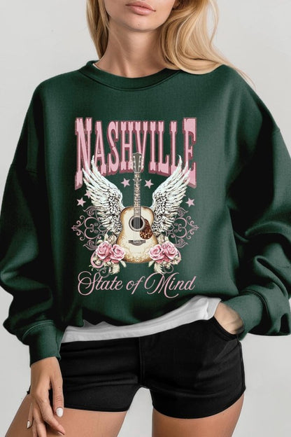 Nashville Rose Graphic Sweatshirt - Tigbul's Variety Fashion Shop
