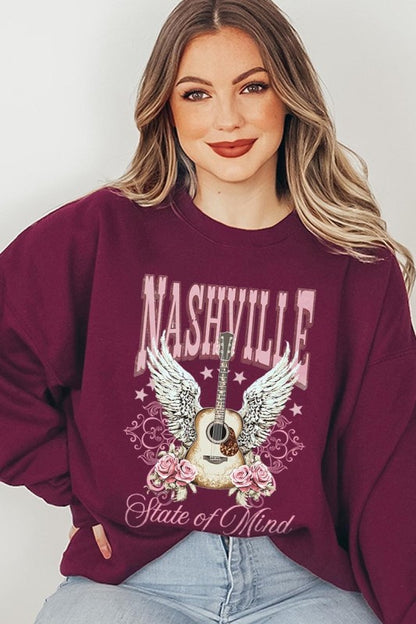 Nashville Rose Graphic Sweatshirt - Tigbul's Variety Fashion Shop