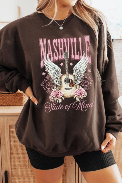 Nashville Rose Graphic Sweatshirt - Tigbul's Variety Fashion Shop