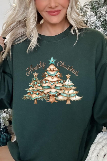 Howdy Christmas Graphic Sweatshirt - Tigbul's Variety Fashion Shop