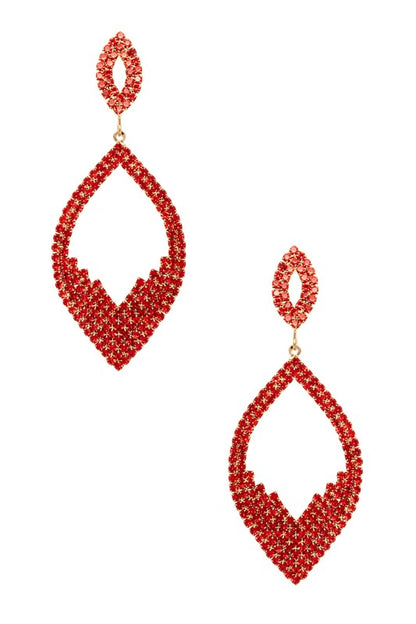 Rhinestone Holiday Chandelier Earrings - Tigbul's Variety Fashion Shop