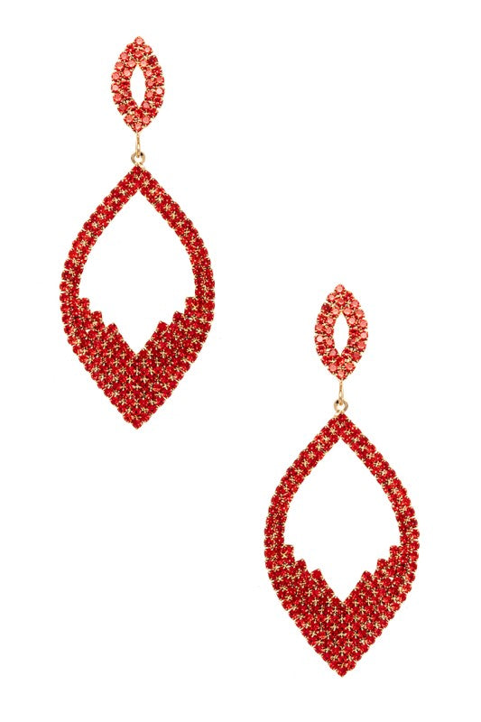 Rhinestone Holiday Chandelier Earrings - Tigbul's Variety Fashion Shop