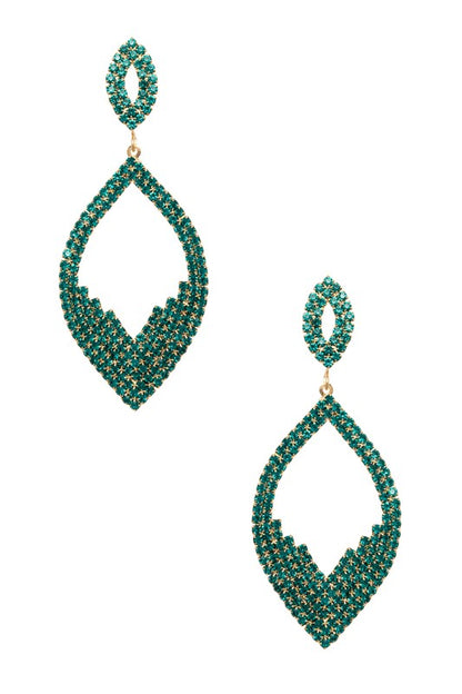 Rhinestone Holiday Chandelier Earrings - Tigbul's Variety Fashion Shop