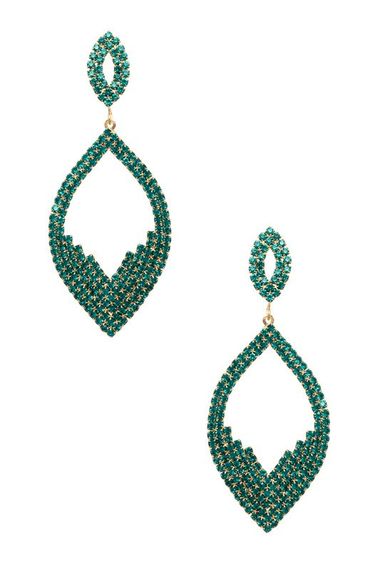 Rhinestone Holiday Chandelier Earrings - Tigbul's Variety Fashion Shop