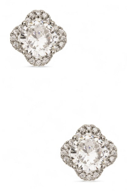 CZ Clover Studs - Tigbul's Variety Fashion Shop