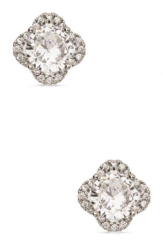 CZ Clover Studs - Tigbul's Variety Fashion Shop