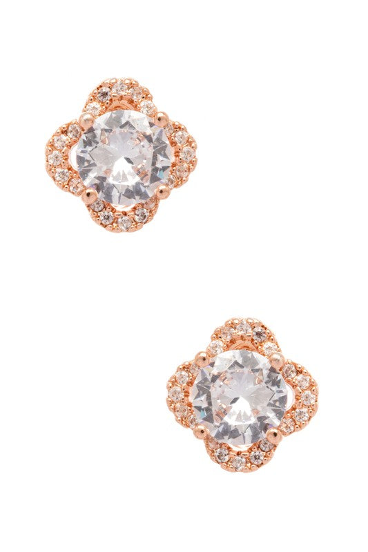 CZ Clover Studs - Tigbul's Variety Fashion Shop