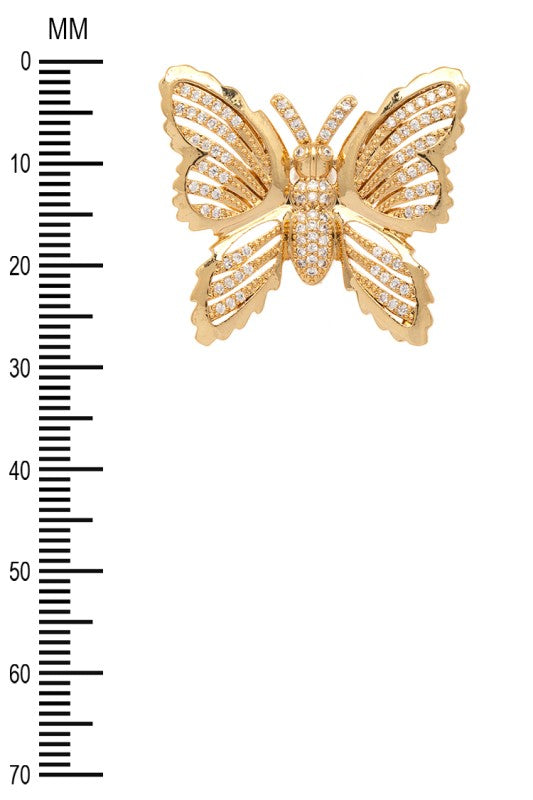 CZ Iconic Butterfly Post Back Stud Earrings - Tigbul's Variety Fashion Shop