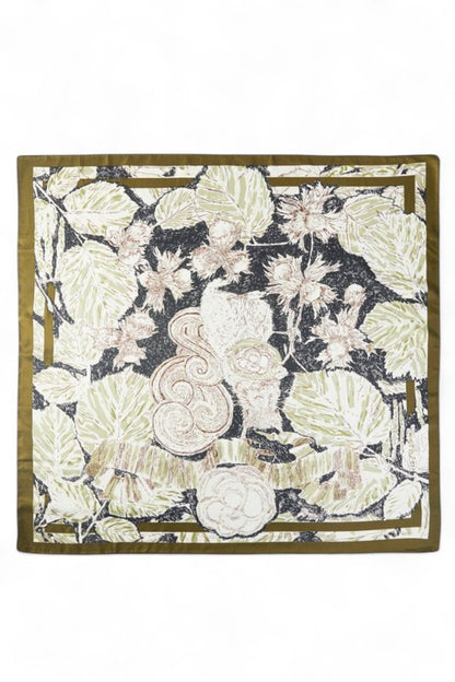 Floral Printed Silky Square Scarf - Tigbul's Variety Fashion Shop