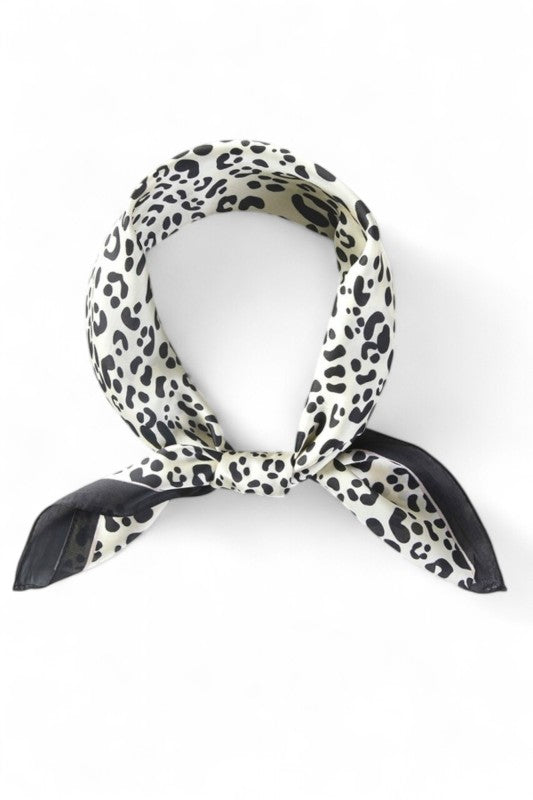 Cheetah Printed Silky Square Bandana Scarf - Tigbul's Variety Fashion Shop