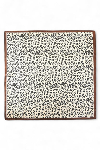 Cheetah Printed Silky Square Bandana Scarf - Tigbul's Variety Fashion Shop