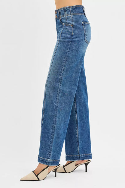 RISEN Mid Rise Fit Wide Baggy Jeans - Tigbul's Variety Fashion Shop