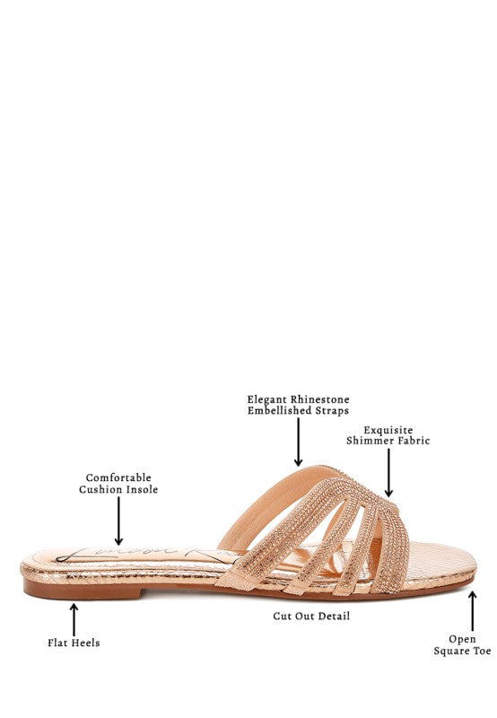 Dindy Rhinestone Cut Out Flats - Tigbul's Variety Fashion Shop