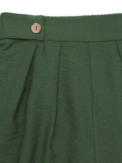 Pleated Detail Shorts with Pockets - Tigbul's Variety Fashion Shop