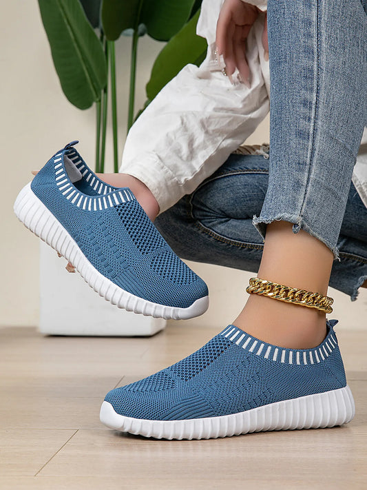 Breathable Knit Slip-On Athletic - Tigbul's Variety Fashion Shop