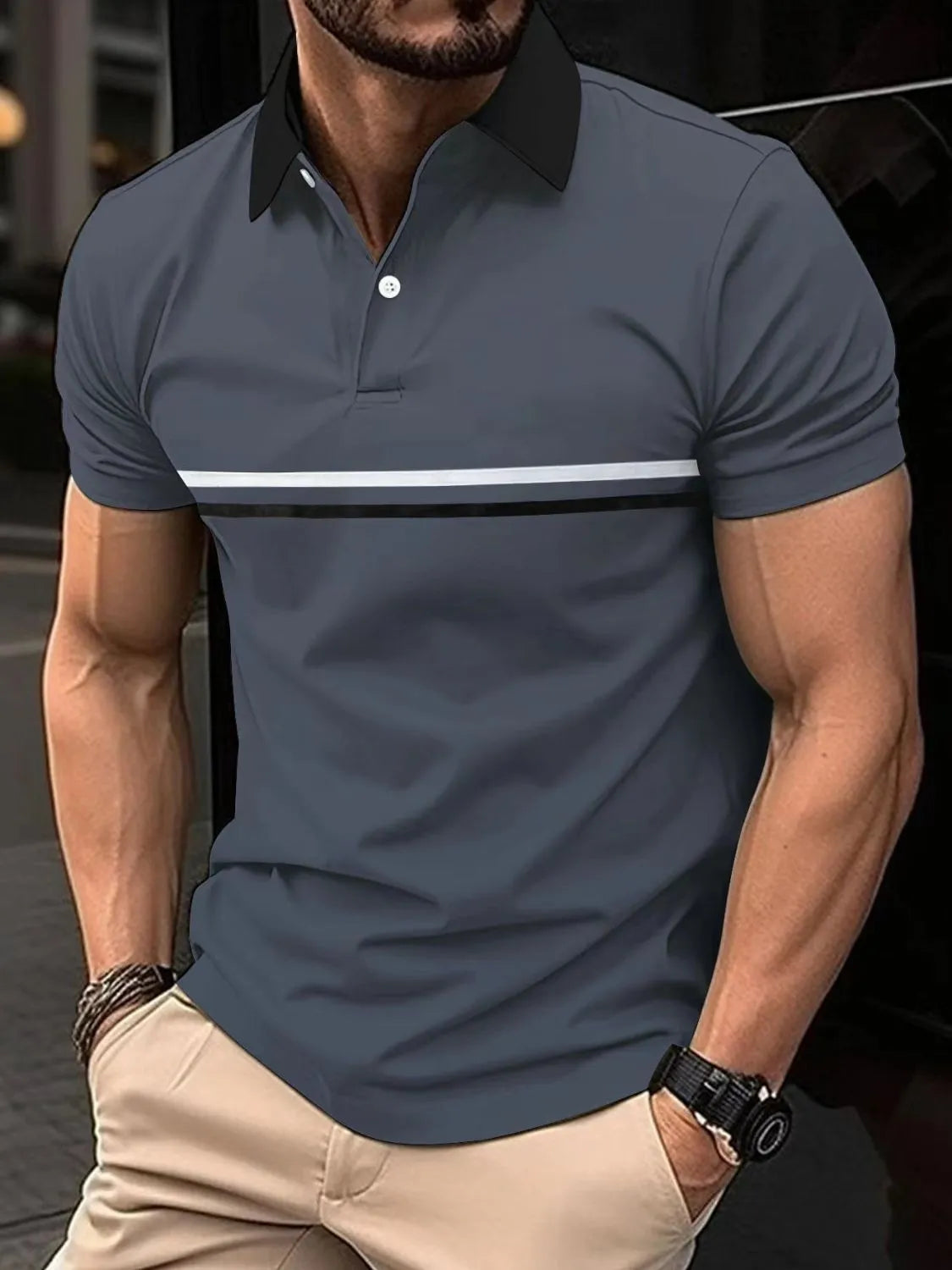 Men's Full Size Collared Neck Short Sleeve Polo Plus Size - Tigbul's Variety Fashion Shop
