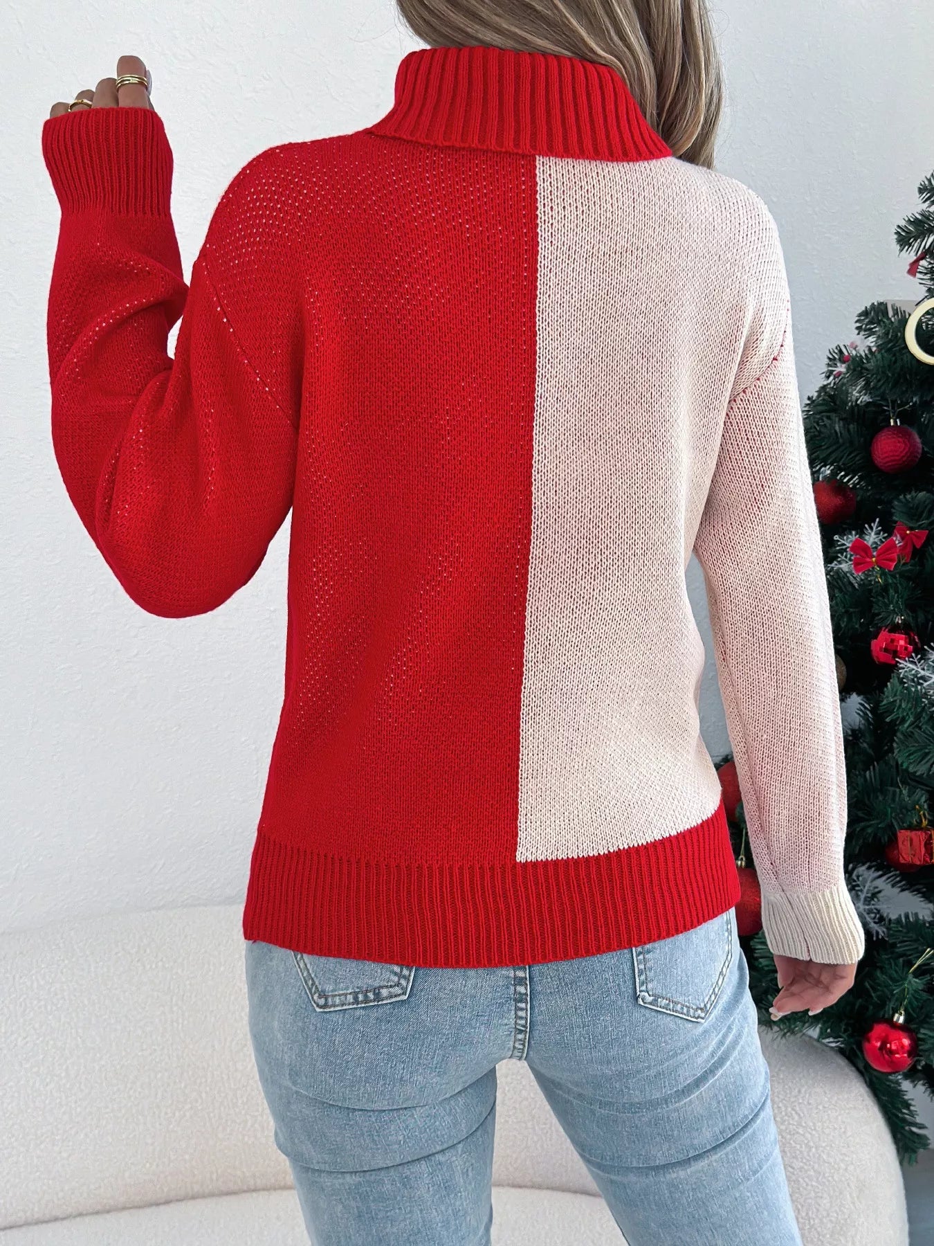 Christmas Reindeer Turtleneck Sweater - Tigbul's Variety Fashion Shop