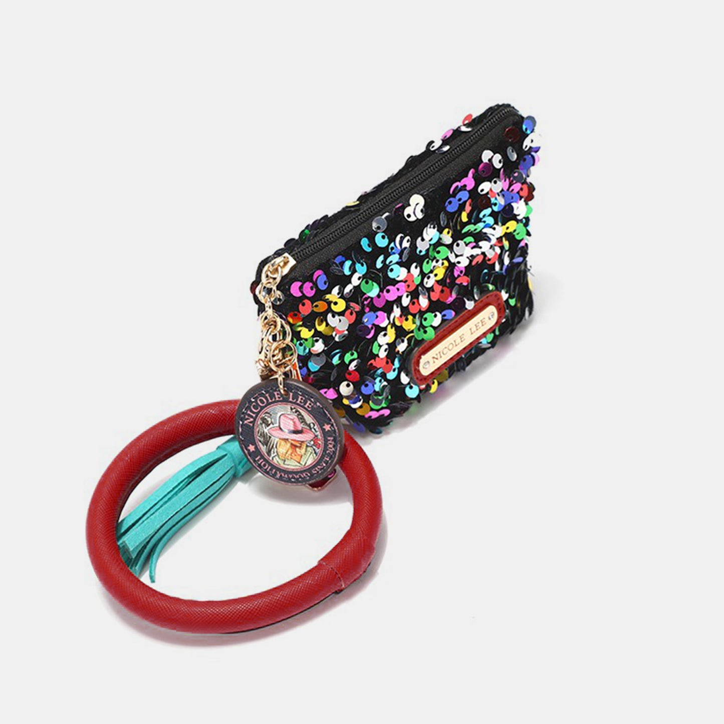 Nicole Lee USA Sequin Pouch Wristlet Keychain - Tigbuls Variety Fashion