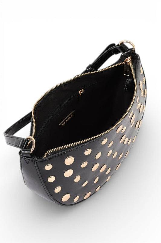 Studded Half Circle Top Handle Convertible Clutch | Tigbuls Variety