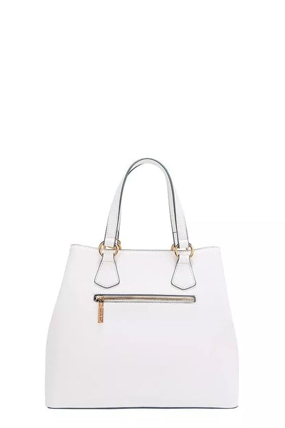 Nicole Lee USA Monogram Pattern Handbag with Rhinestones Decor - Tigbul's Variety Fashion Shop