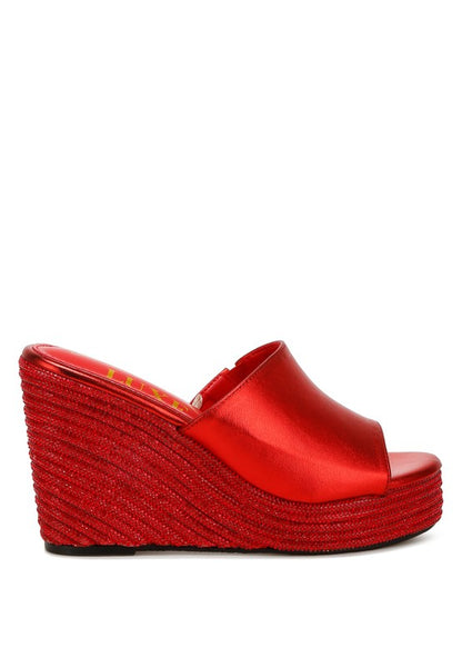 No Filter Wedge Heel Peep Toe Sandals - Tigbul's Variety Fashion Shop