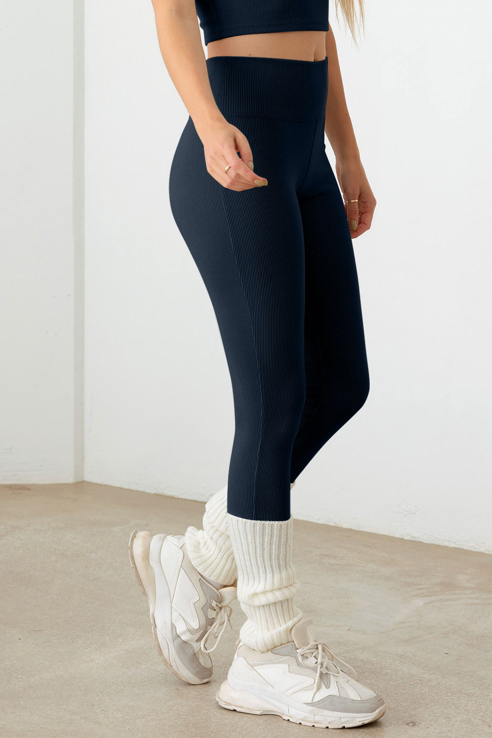 Le Lis Ribbed Crop Cami and High Waist Brushed Leggings Set - Tigbul's Variety Fashion Shop