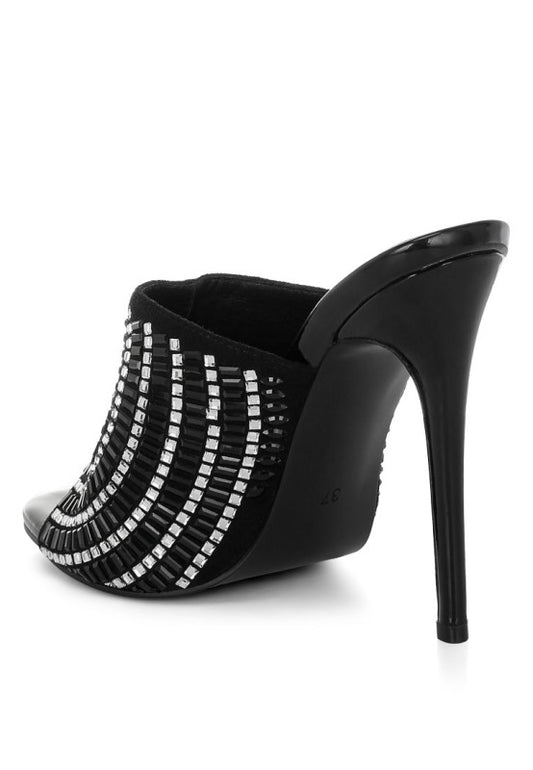 Boska Slip On Embellished Stiletto Heels - Tigbul's Variety Fashion Shop
