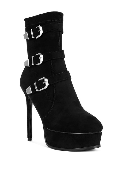 BEAUX High Platform Stiletto Ankle Boots - Tigbul's Variety Fashion Shop