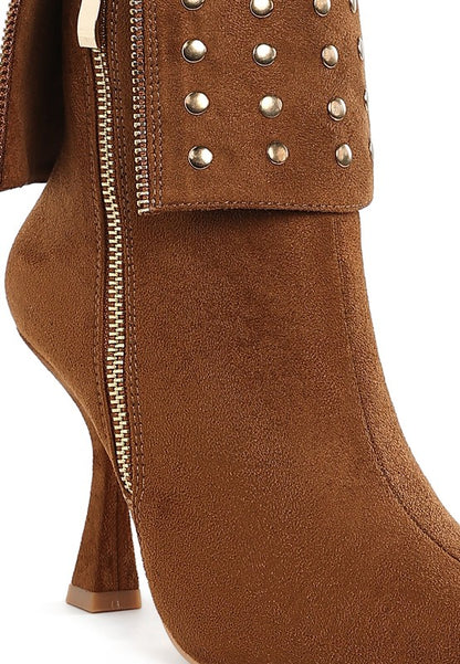 Piccini Stud Embellished Foldover Boots - Tigbul's Variety Fashion Shop