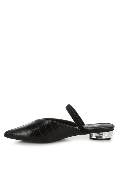 Renata Fantasy Heel Croco Mules - Tigbul's Variety Fashion Shop