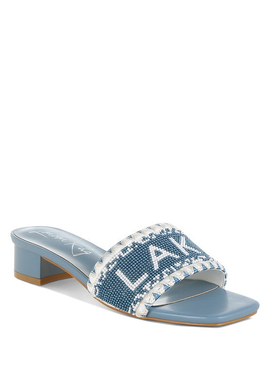 Vacay Babe Lake Como Beaded Slip-On Heels - Tigbul's Variety Fashion Shop