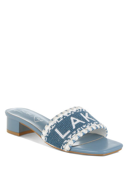 Vacay Babe Lake Como Beaded Slip-On Heels - Tigbul's Variety Fashion Shop